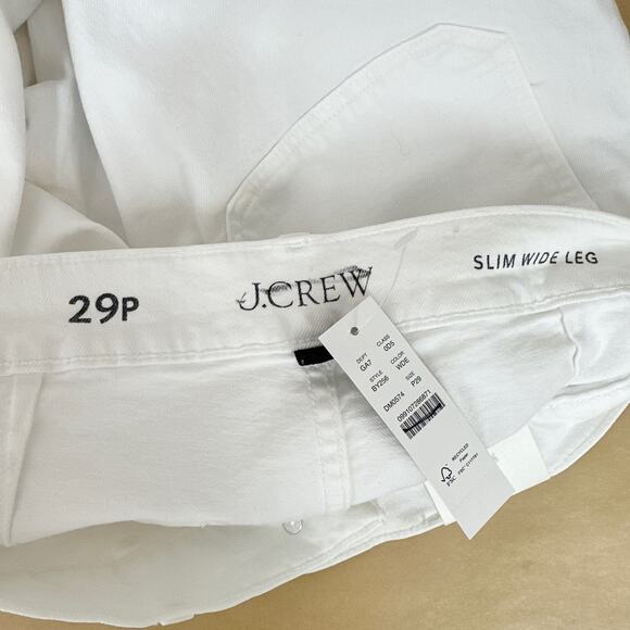 J.Crew Petite Sailor Slim Wide Leg Jean High Rise Gold Buttons White US 29P NWT - Picture 12 of 15